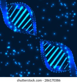 DNA molecule structure background. Science and biotechnology organic design. EPS10