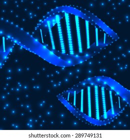 DNA molecule structure background. Science and biotechnology organic design. EPS10