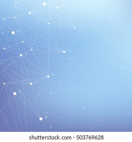 DNA Molecule Structure and Concept of Neurons. Science vector background. Medical Scientific Illustration Backdrop with Connected Lines with Dots. Molecule Nervous System