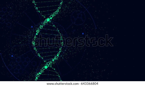 Dna Molecule Structure Futuristic Scifi Interface Stock Vector (Royalty ...