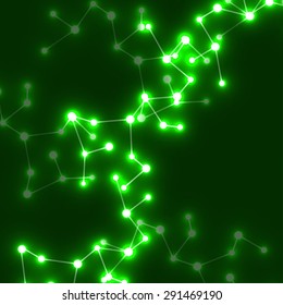 DNA molecule structure glowing background. Vector illustration. Eps10