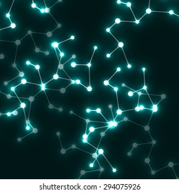 DNA molecule structure glowing background. Vector illustration. Eps10