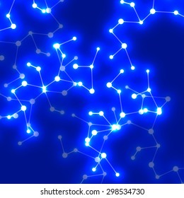 DNA molecule structure glowing background. Vector illustration. Eps10
