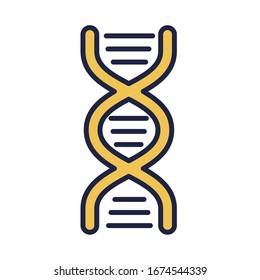dna molecule structure line and fill style vector illustration design