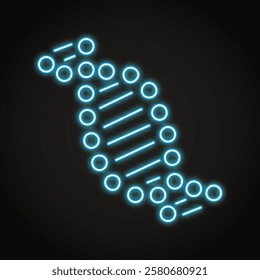 DNA molecule structure neon icon. Deoxyribonucleic acid double helix. Vector illustration