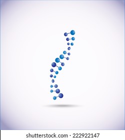 DNA and molecule symbols set for chemistry or biology concept design.