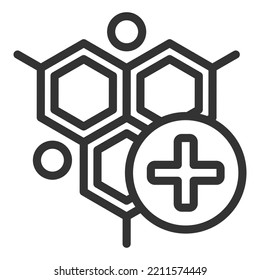 molécula y prueba de ADN - icono, ilustración sobre fondo blanco, estilo de contorno