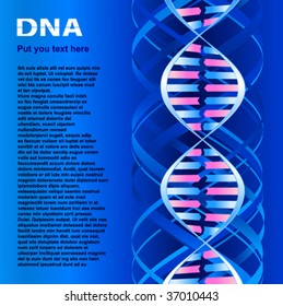 DNA molecule. Text on image only sample and  have not sense, generate special program