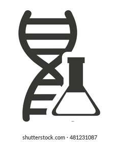 dna molecule with tube test vector illustration design