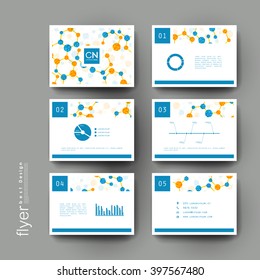 DNA molecule vector brochure template. Flyer Layout. Creative modern design