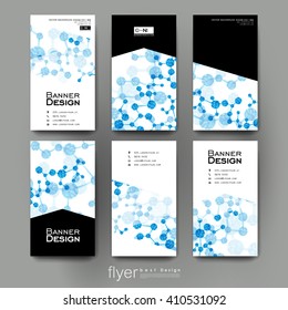 DNA molecule vector brochure template. Flyer Layout. Creative modern design