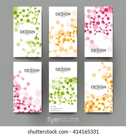 DNA molecule vector brochure template. Flyer Layout. Creative modern design