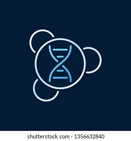 DNA in Molecule vector colored outline icon or design element on dark background