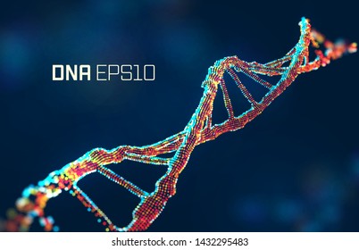 dna molecule vector illustration. Genetic science abstract background. Gene design