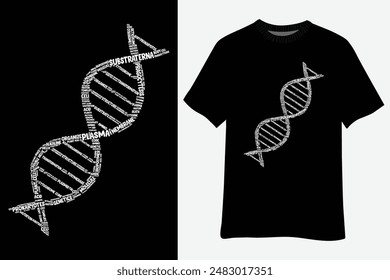 DNA Molecule Word Cloud - Biology Science T-Shirt Design