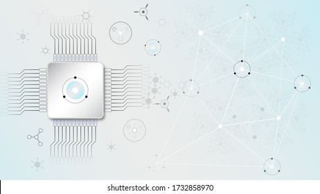 DNA molecules with Biochip for Hi-tech interface. Vector illustration
