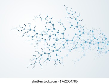 Dna molecules The concept of neuron system, medical network connection