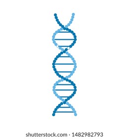 DNA molecules helical structure or spiral chromosome strand vector illustration isolated on white background. Genetic technology icon for scientific or medical banner.