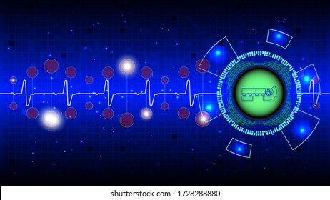 DNA molecules for Hi-tec interface blue abstract digital technology ,vector illustration