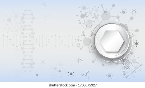 DNA molecules for Hi-tec interface white abstract digital technology ,vector illustration