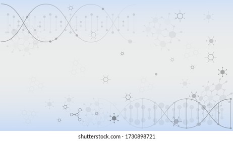 DNA molecules for Hi-tec interface white abstract digital technology ,vector illustration