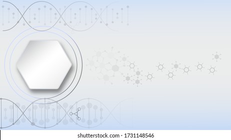 DNA molecules for Hi-tec interface white abstract digital technology ,vector illustration