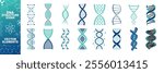 DNA and molecules icons set. DNA Structure molecule icon. Vector molecule
