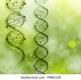 Moléculas de DNA no fundo natural. Eps 10