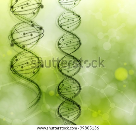 DNA molecules on the natural background. Eps 10
