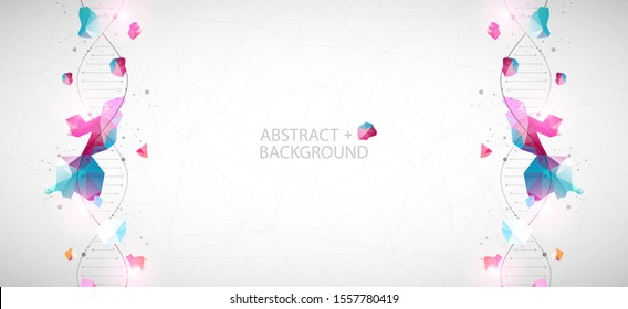 DNA molecules science template, abstract background. Vector illustration.