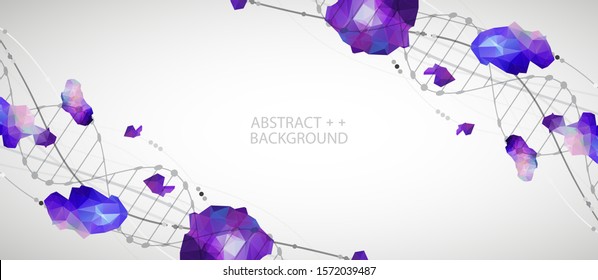 DNA molecules science template, abstract background. Vector illustration.