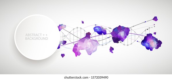 DNA molecules science template, abstract background. Vector illustration.