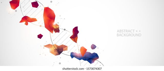 DNA molecules science template, abstract background. Vector illustration.