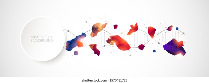 DNA molecules science template, abstract background. Vector illustration.