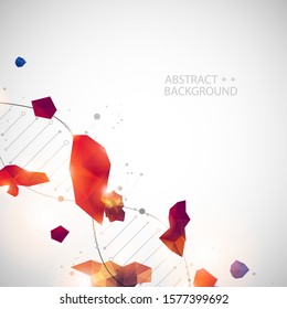 DNA molecules science template, abstract background. Vector illustration.