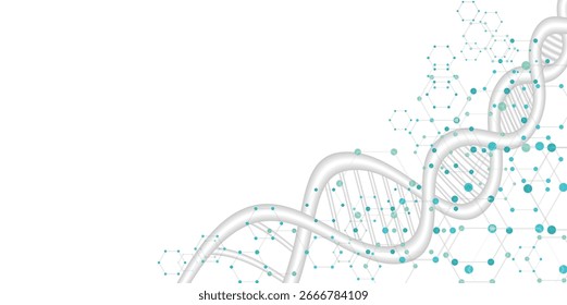 DNA molecules for scientific and technological background. Vector illustration.