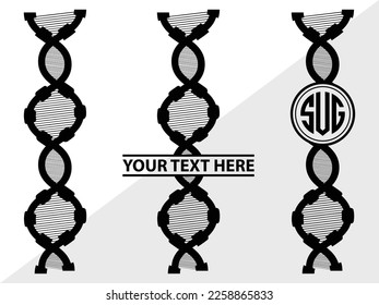 DNA Monogram Vector Illustration Silhouette