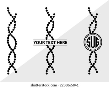 DNA Monogram Vector Illustration Silhouette