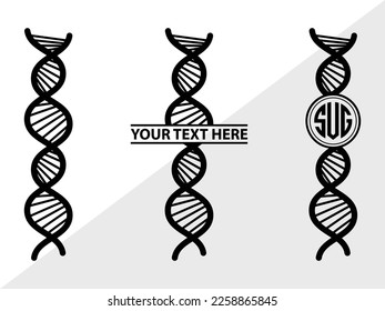DNA Monogram Vector Illustration Silhouette