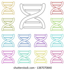 Dna multi color icon. Simple thin line, outline vector of Education icons for UI and UX, website or mobile application