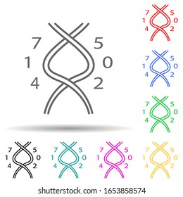 dna multi color style icon. Simple thin line, outline vector of new technologies icons for ui and ux, website or mobile application