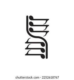 DNA music logo concept. DNA and music note icon. Logo template. design inspiration