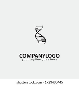 DNA Music Logo Icon Flat