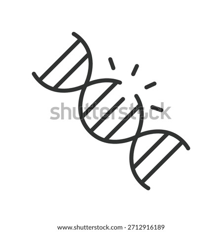 DNA mutation icon in line design. genetic change, oncology, cancer cell, diagnosis, pathology, research, screening on white background vector. cancer genetics editable stroke icon