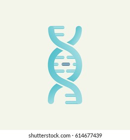 DNA Mutation. Medical Genetic Scientific Research Vector Isolated Gradient Blue Sign