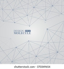 DNA and neurons vector. Molecular structure. Connected lines with dots. Genetic and chemical compounds. Chemistry, medicine, science and technology concept. Geometric abstract background.