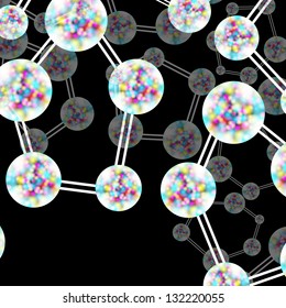 Dna on black background