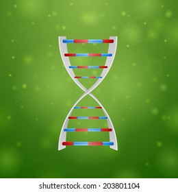 DNA on green background