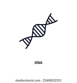 dna outline icon.  Thin line icon from education collection. Editable vector isolated on white background