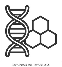 Dna Outline Icon Vector Illustration